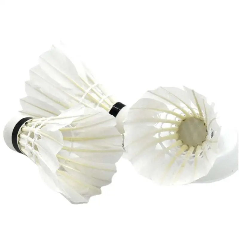 Badminton Shuttlecocks 12Pcs White Duck Feather Badminton Balls Sports Training Badminton Balls Indoor Outdoor Game