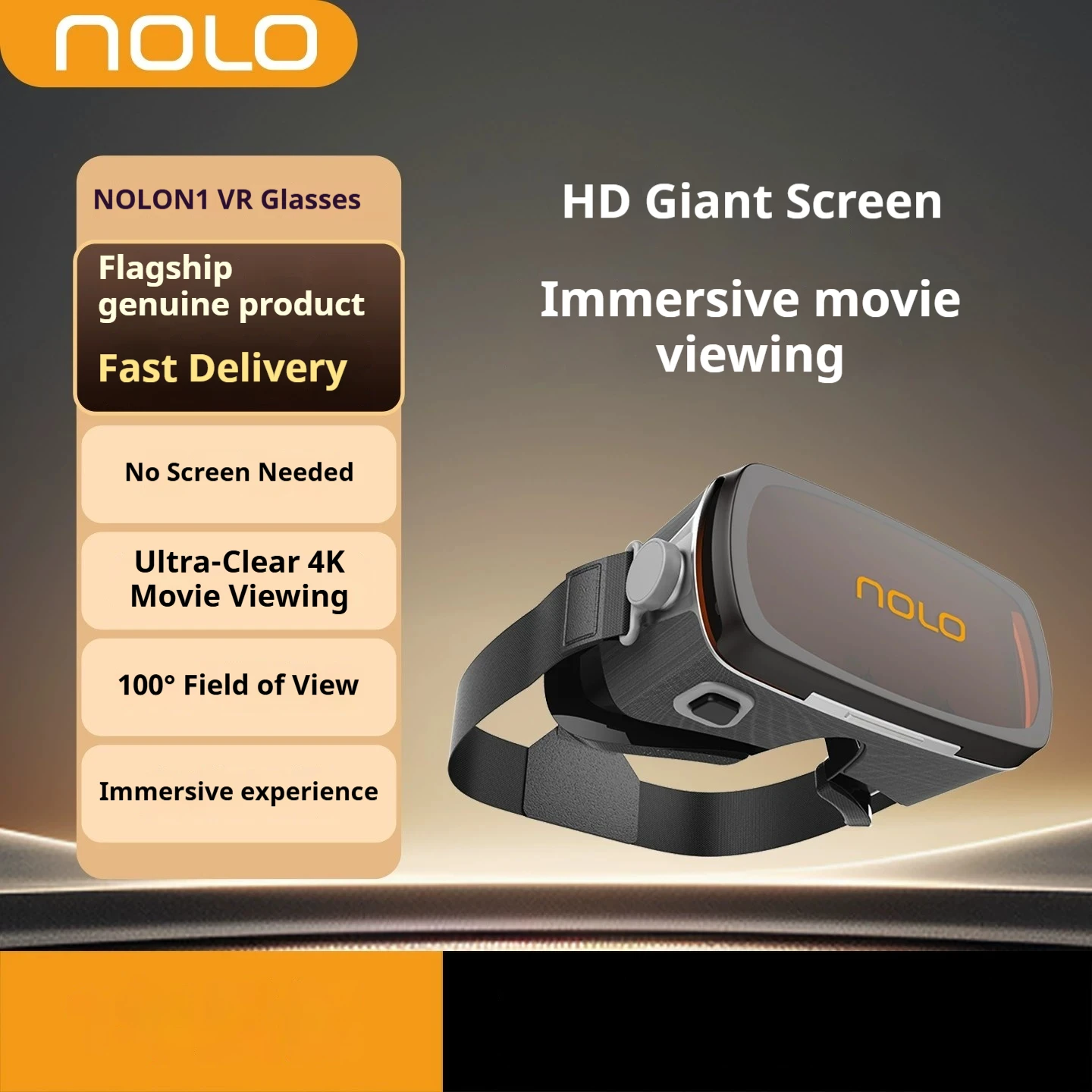 NOLO N1 VR Glasses Adapt To Multiple Mobile Phone Sizes Ultra-clear 4K Viewing Mobile VR 100°FOV IMAX Giant Screen Cinema