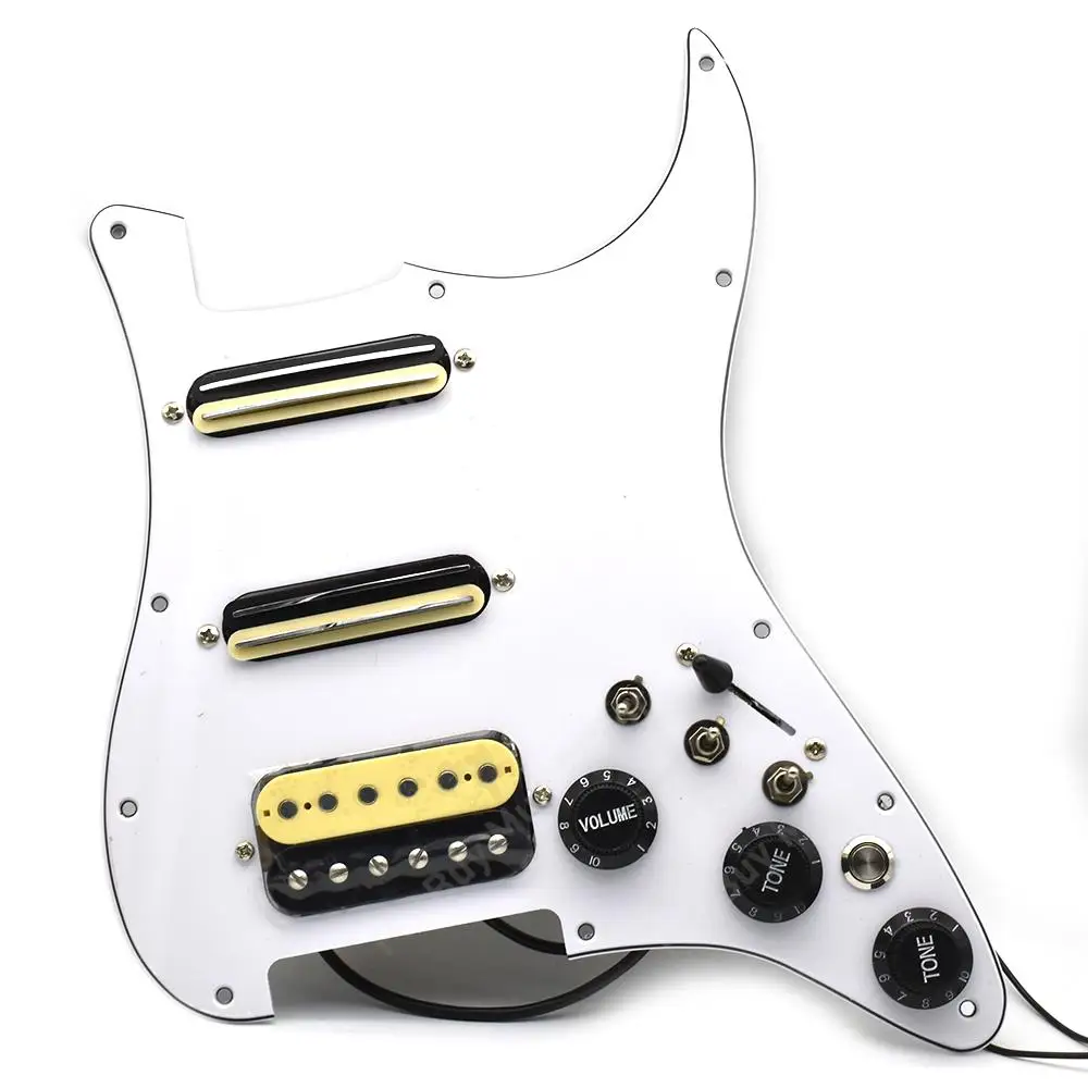 Left/Right SSH Electric Guitar Pickguard Pickup with Singlecut Wiring Loaded Prewired Single Coil Dual Rail Humbucker Pickup