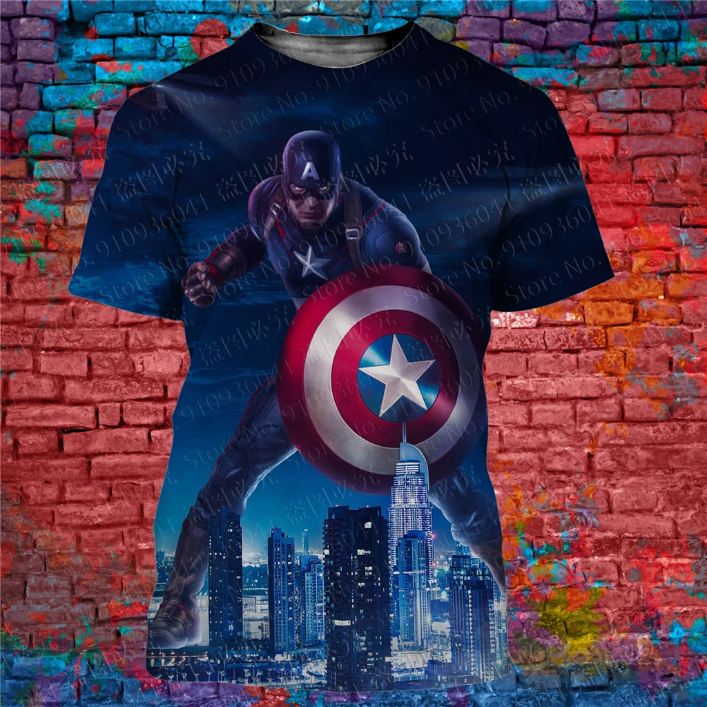 Captain America Boy Girl T-shirt Marvel Men's T-shirt 3D Print Oversized Short Sleeve Superhero Men's T-shirt New Men's Clothing