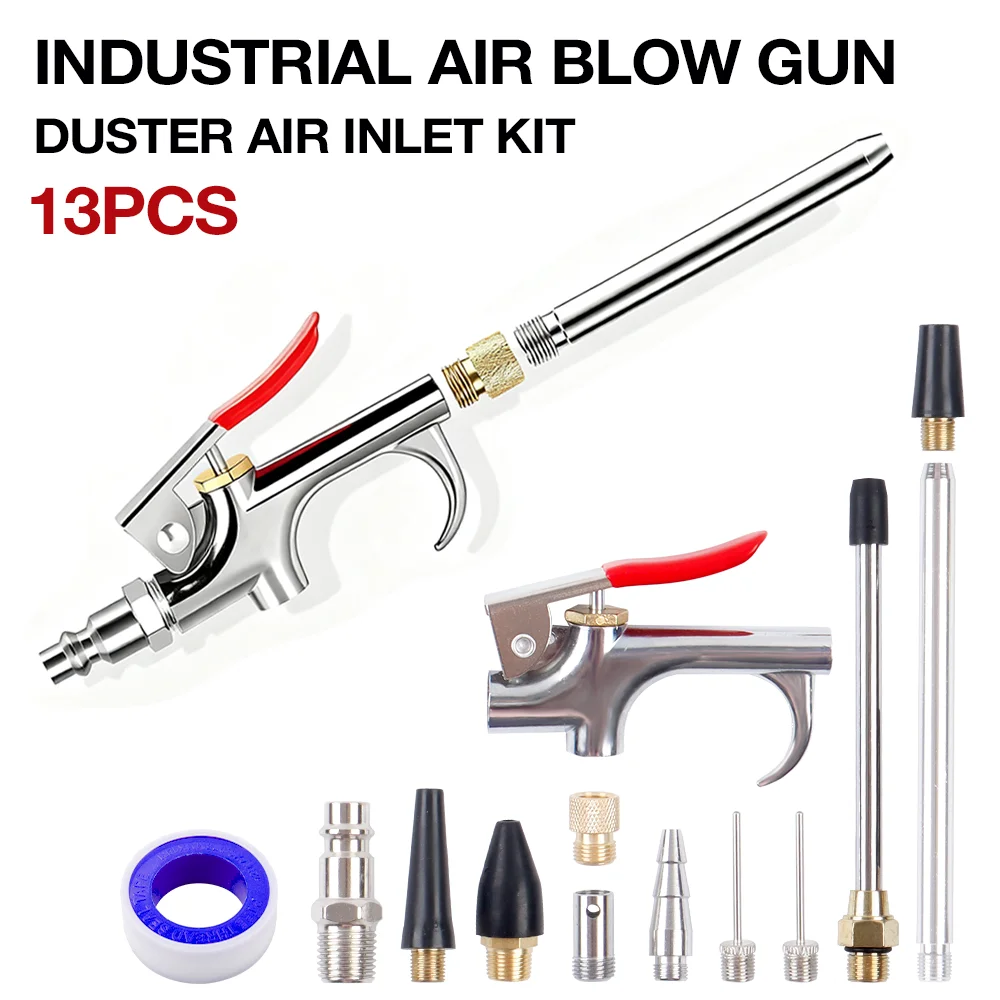 

13 шт. воздушного компрессора, продувочный пистолет, съемный пневматический инструмент, распылитель, набор инструментов для удаления пыли, для очистки глухих углов/узких щелей