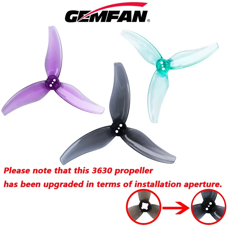 Gemfan Hurricane 3630 3.6X3X3 3-Blade PC Propeller for FPV Freestyle 3.5inch Drone