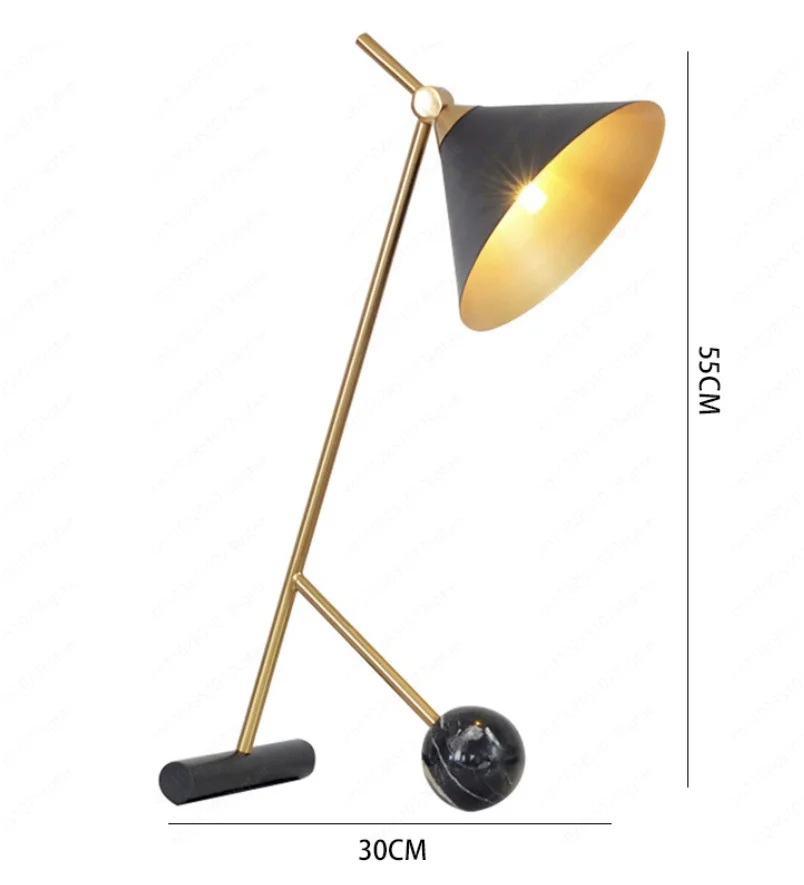 Energy Saver-Modern minimalist table lamp luxury metal desk lamp designer creative iron bracket reading marble art deco table