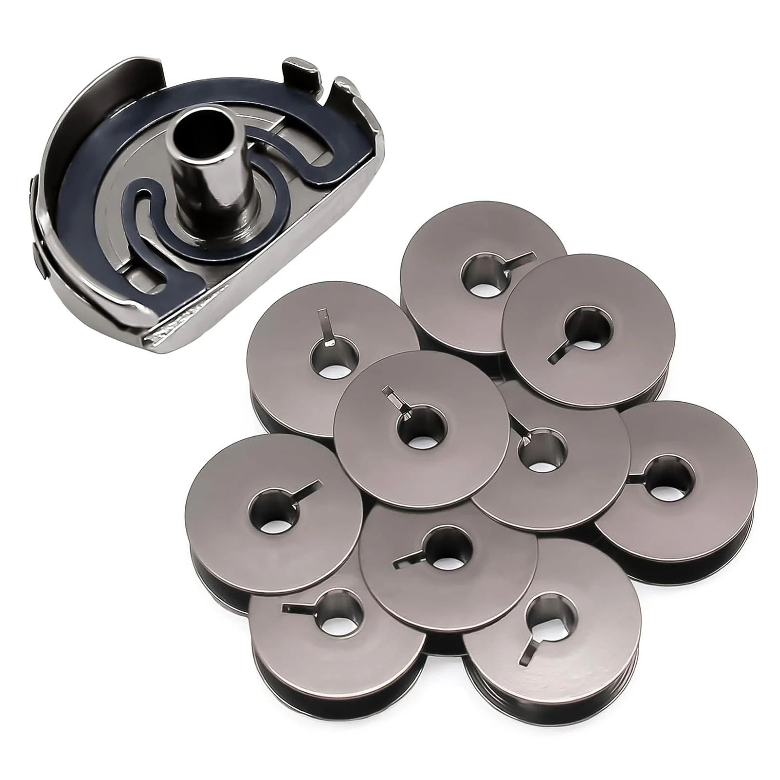 

Bobbin Case and 10/20PCS Jumbo Bobbins Compatible with Janome Brand MB4S MB-7 Elna Brand 940S 970 Expressive