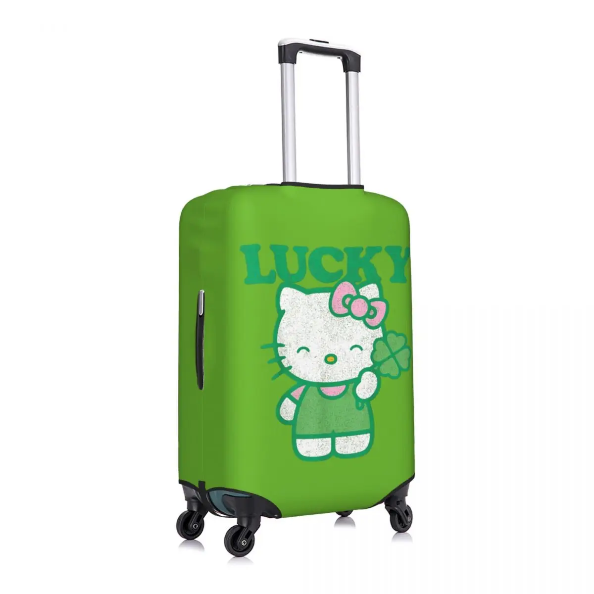 Hello Kitty Lucky Clover Suitcase Cover Holiday Cruise Trip Elastic Luggage Accesories Protection