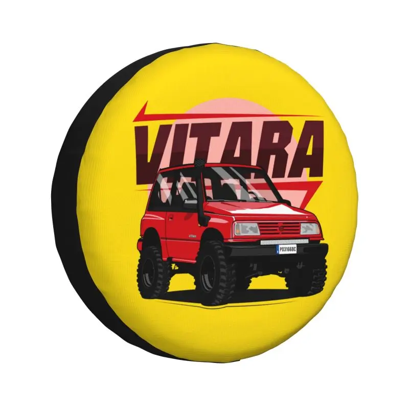 Capa personalizada para pneu sobressalente vitara offroad, para suzuki mitsubish suv rv 4wd, protetores de roda de carro, acessórios 14 "15" 16 "17"