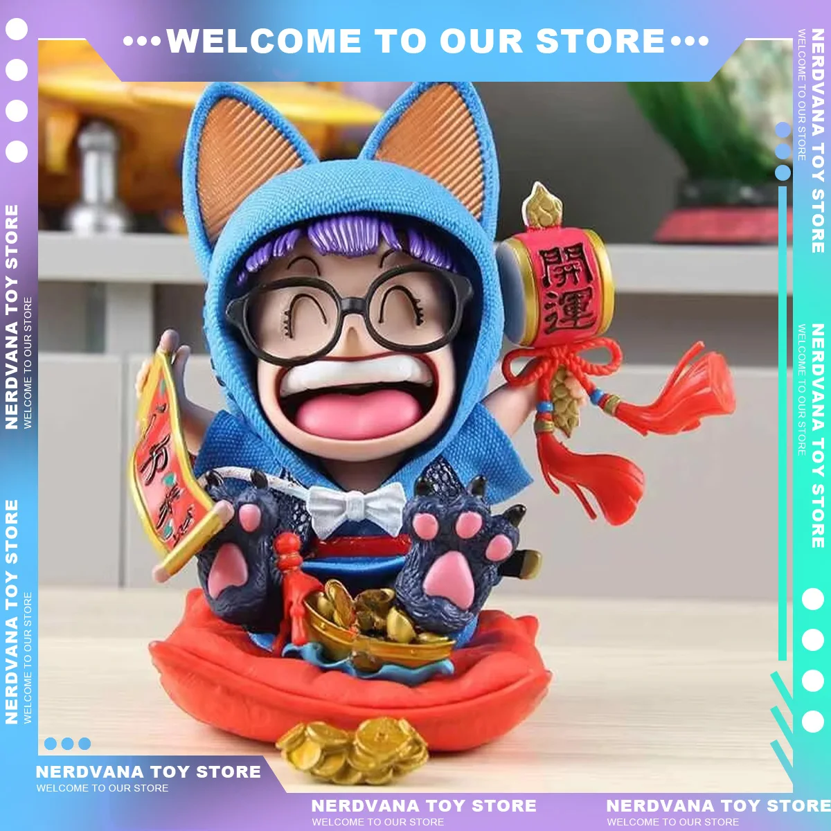 Doktor Arale Figur Arale IQ Dr. Lucky Cat Arale Serie Modell Niedliche PVC Statue Sammlung Puppe Schreibtisch Dekor Geburtstag Geschenk Spielzeug