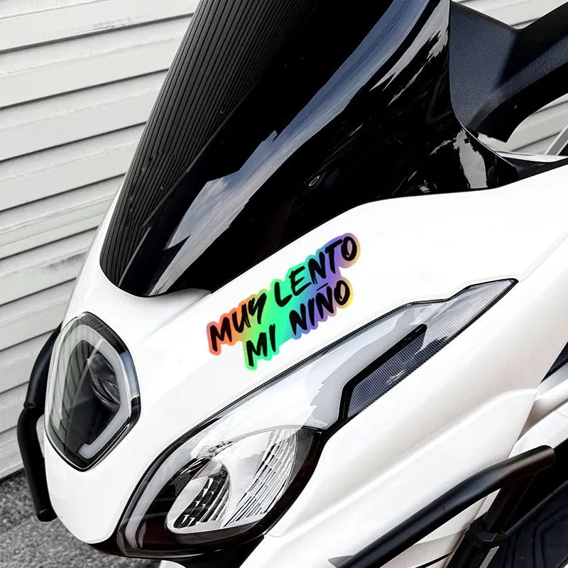 1 قطعة ثلاثية الأبعاد أنيقة "Muy Lento Mi Nino" ملصق سيارة موتو عبارة روح الدعابة زينة الجسم للدراجات النارية السيارات #3