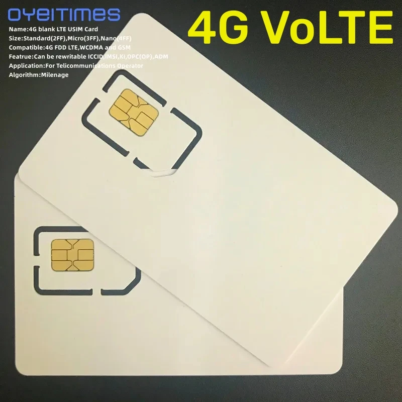 Oyeitimes-プログラム可能なブランクsimカード4g,gsm wcdma lte,2ff/3ff/4ff,cos iccid insi kiopc (op) simカード付き,オペレーター用