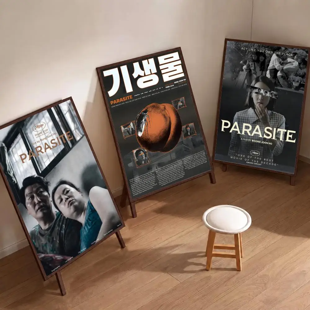 Movie Parasite Poster Waterproof Wall Art Decor Stickers, Home Bedroom Bar Removable Wall Decoration Stickers