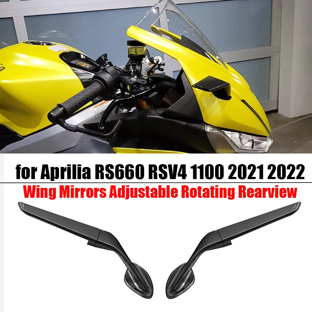 For Aprilia RS660 / RSV4 1100 Mirrors Stealth Mirrors Sports Winglets Mirror Kits Adjustable Mirrors Motorcycle Wing Mirrors