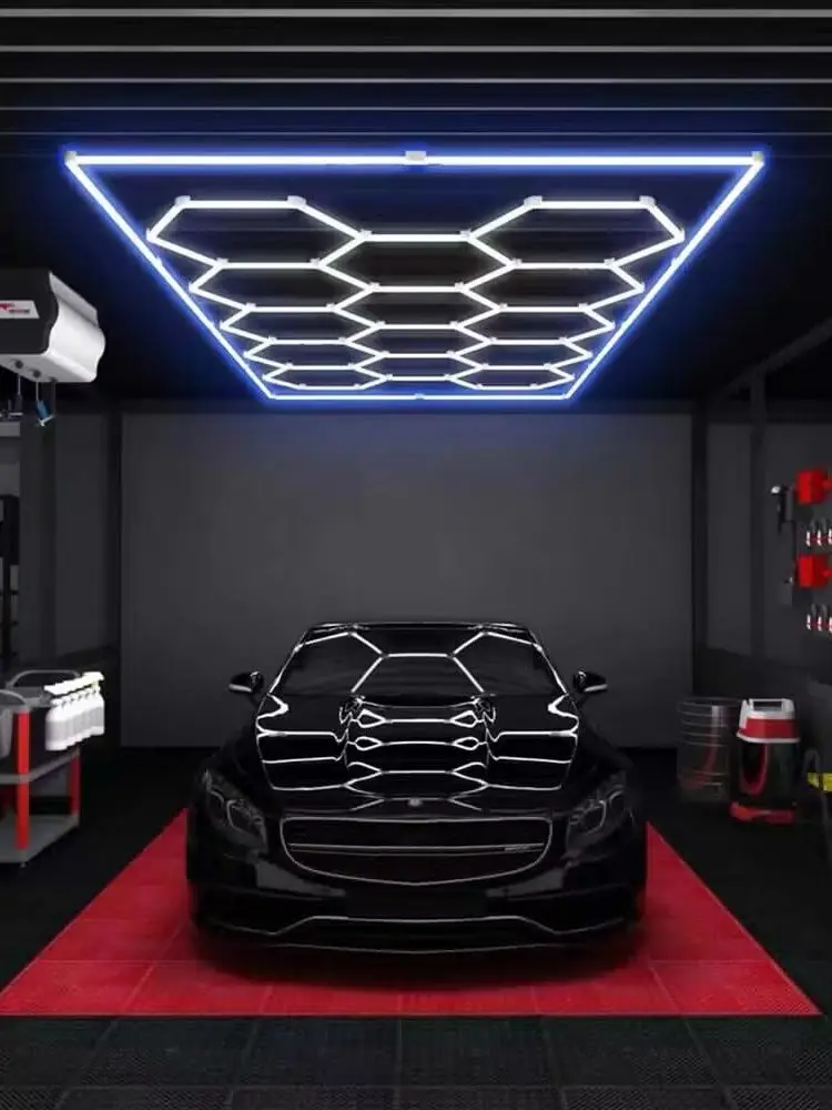 14er-Pack Sechseckige LED-Deckenleuchte, Wabenförmige LED-Beleuchtung Garagenleuchte, LED-Röhren für Werkstatt Garage Studio LED-Licht 6500K