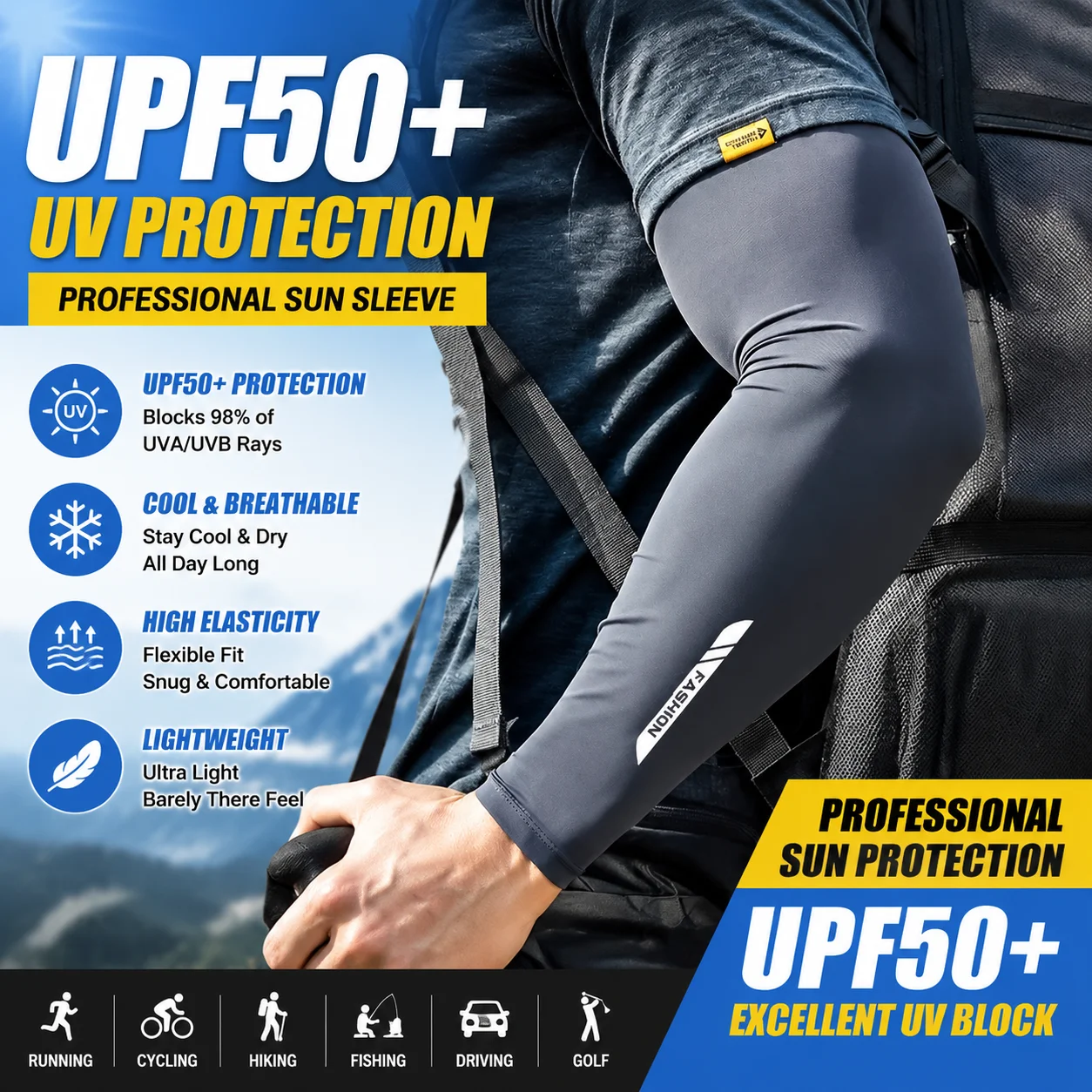 

Ice sleeve men's UV resistant driving sunscreen loose ice silk sleeve cycling arm cover 2026 new lightweight rock climbing