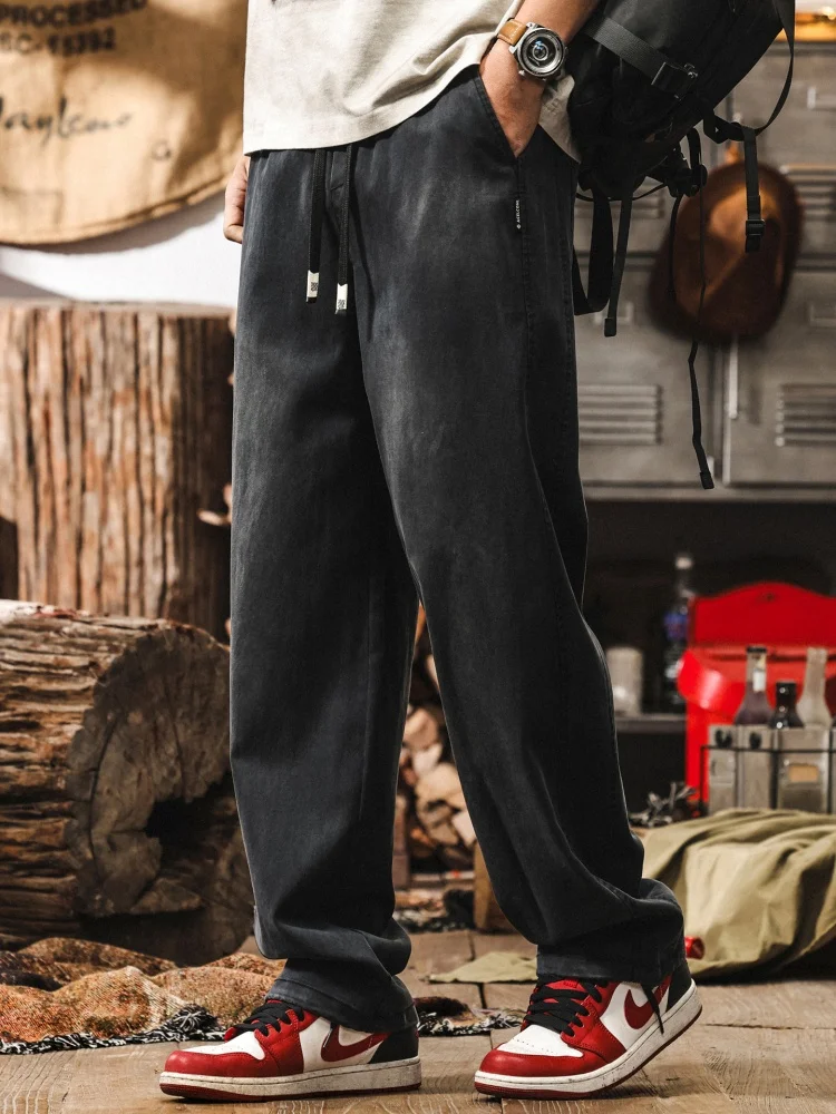 

LCelulose Men's Casual Pants Summer Thin Drape Loose Straight American Retro Trendy Brand Breathable Comfortable Straight Leg...