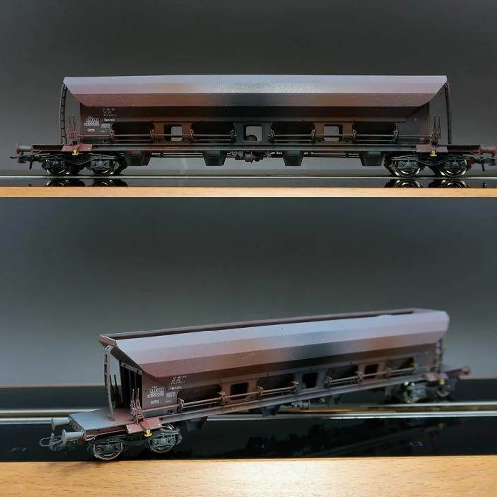 Model kolejowy ROCO HO skala 1/87, numer 77915, postarzany wagón wywrotka do węgla/wagón towarowy, 1 wagón, zabawka dla chłopców, prezent.