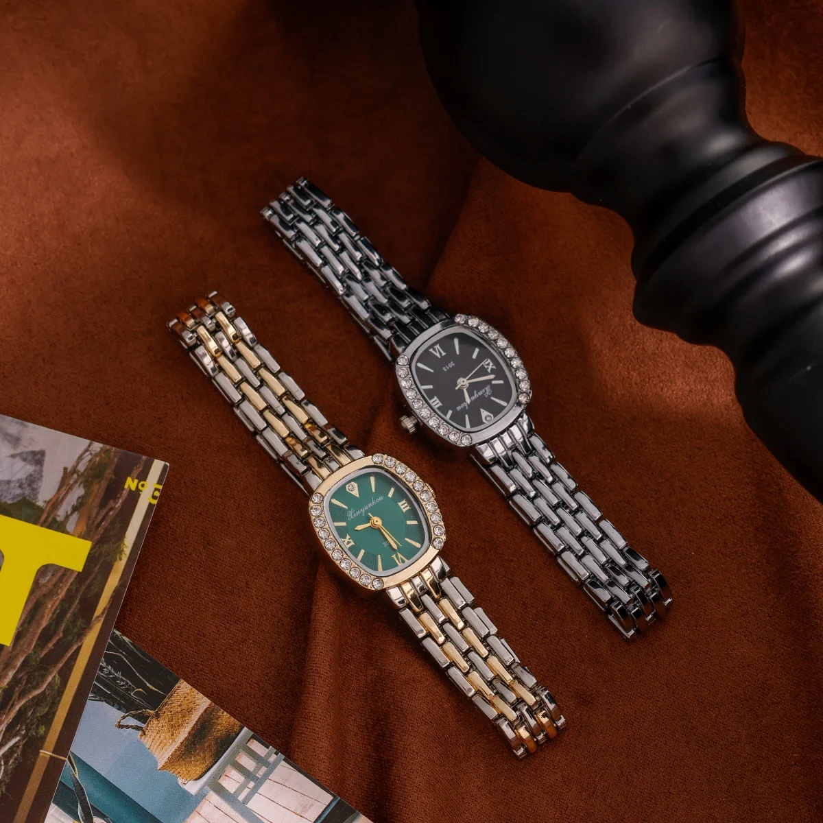 

Женские часы во французском стиле ретро, циферблат в форме бочонка, аналоговый дисплей, элегантный и изысканный дизайн, модные аксессуары, женские кварцевые часы