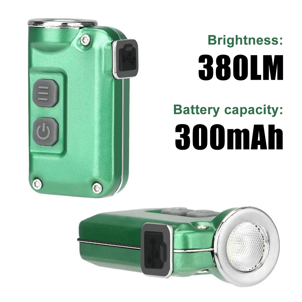 500mah Mini Metal LED Keychain Flashlight USB Rechargeable IP54 Torch Key Ring Light Lamp Keychain Backpack Light 캠핑용품