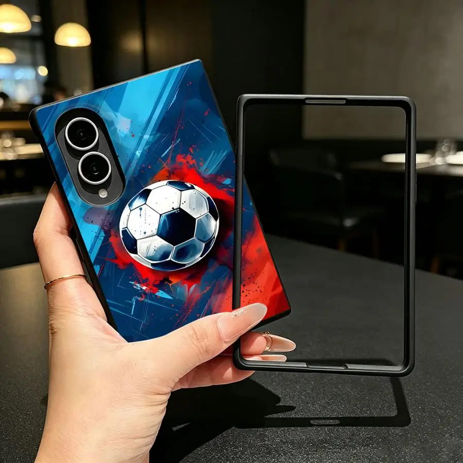 Cartoon Art Football Case for Samsung Galaxy Z Fold 8 Z Fold8 Wide ZFold Wide ZFold8 Luxury Phone Cover