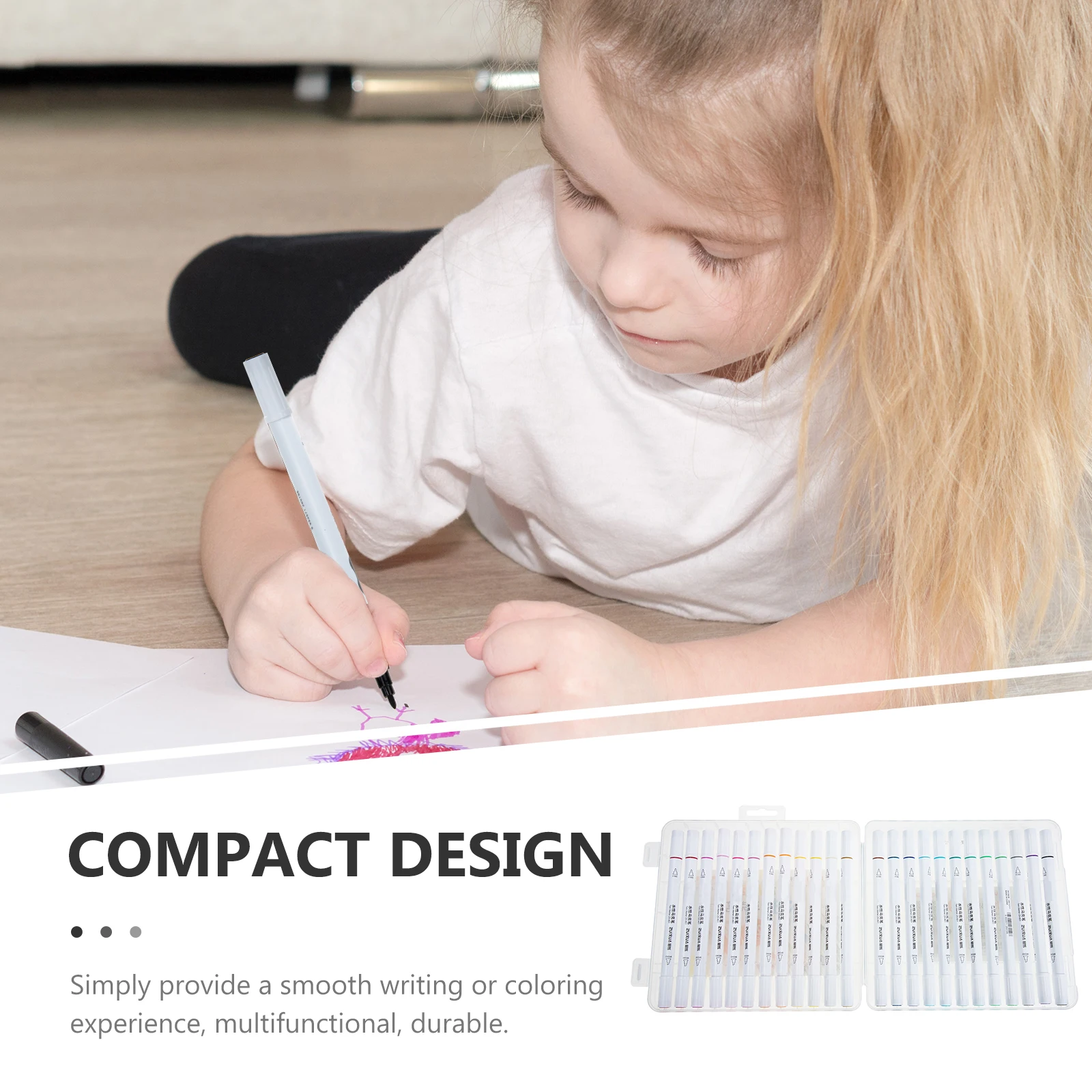 

Marker Pen Set Acrylic Paint Pens Water Proof Art Double-end White Marking