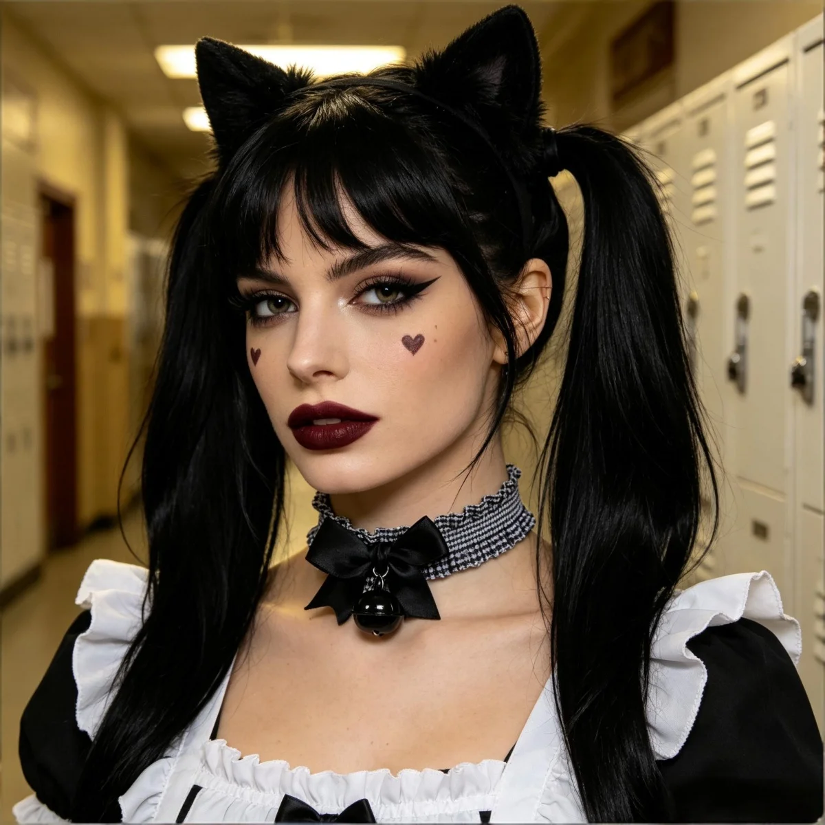 Gothic Lack Choker Necklace with Bell Bow-knot Necklaces Lolita Party Costume Chain Necklace for Women