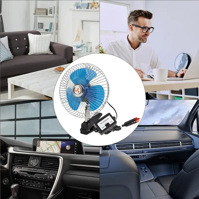 Electric Car Cooling Fan Powerful Single Car Fan Quiet Operation Low Noise Fan With Cigarettes Light Plug Efficient Cooling Air