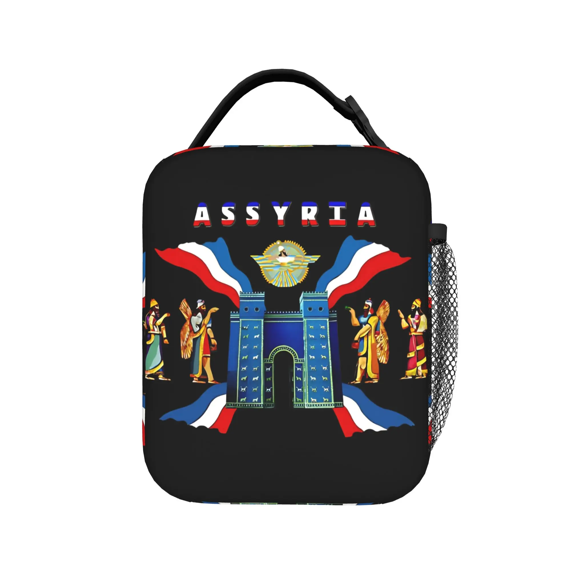 Lunch Bag Assyrian Flag  Office Lunch Box For Women  Kawaii Convenient Graphic Thermal Lunch Bags