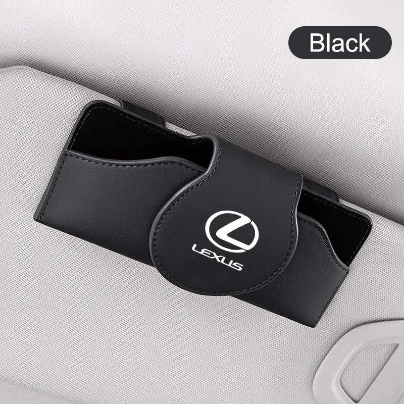 

Car Glasses Case Wear-Resistant PU Leather Sunglasse Holder Hook and Loop Fastener Eyewear Protection Box Scratch-Free For Lexus