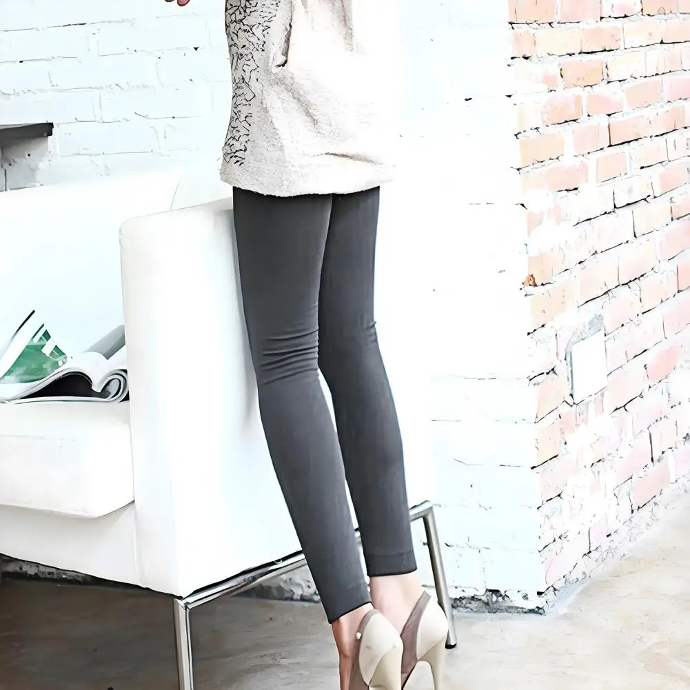 Mulheres meia-calça elástica apertado ajuste fino bunda levantamento leggings de cintura alta grosso casual calças de yoga sem costura calças de compressão