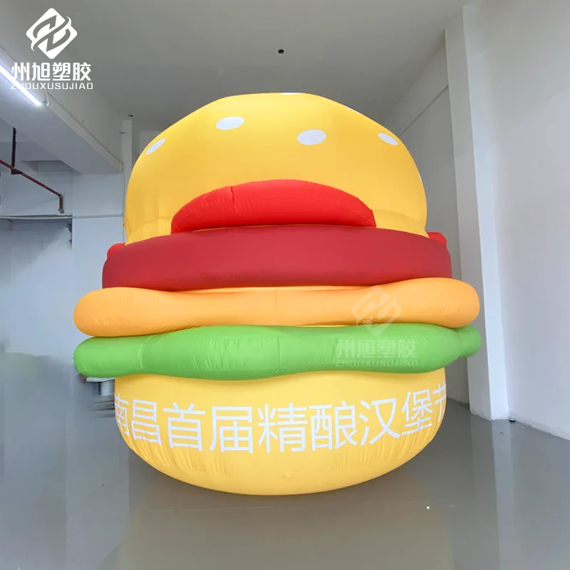 

Inflatable Hamburger Model Oxford Fabric Material, Including Blower Decorative Prop for Outdoor Mall Store Food Events