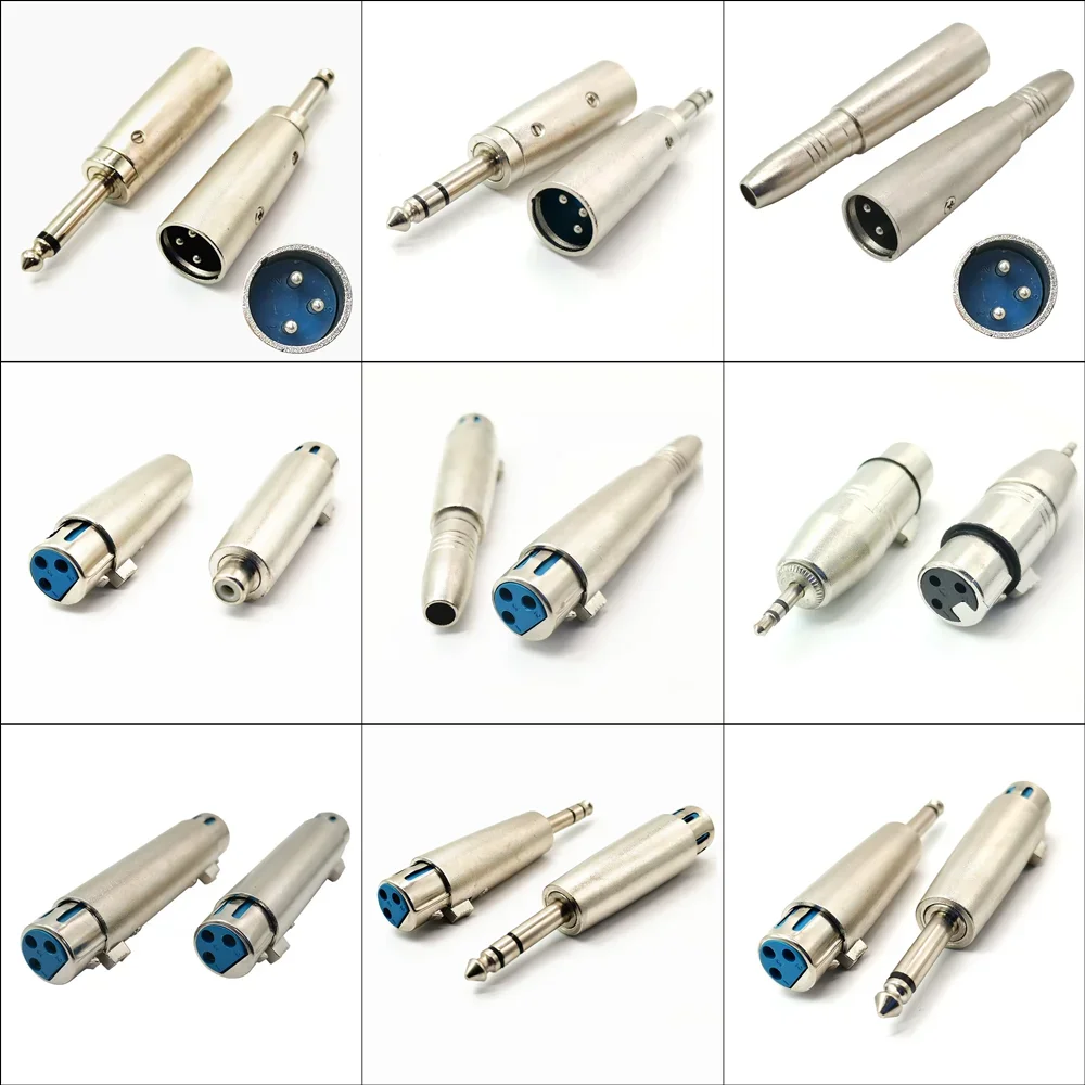 3-Pin XLR Female to 6.35mm Male Mono Jack Lead Adapter Microphone 3pin XLR Male to RCA Female Leader Adapter Nickel Plated