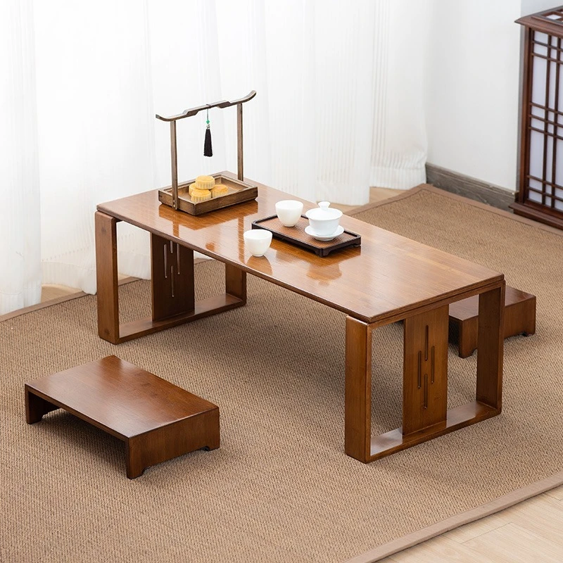Kang table bay window coffee sitting on the floor small tea tatami window sill small low zen kang simple