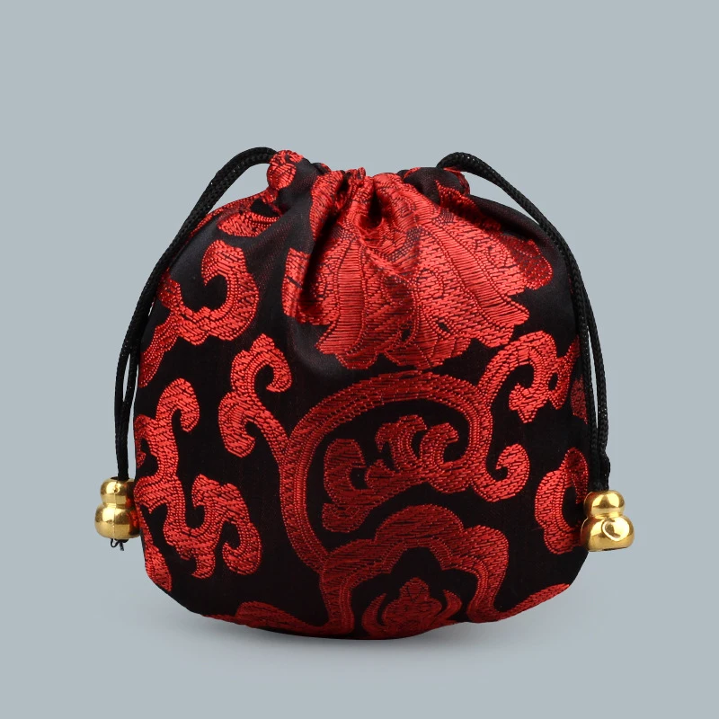 Drawstring Jewelry Packaging Bag Buddha Beads Bracelet Stationery Storage Xiangyun Pattern Chinese Brocade Cloth Jewelry Pouch