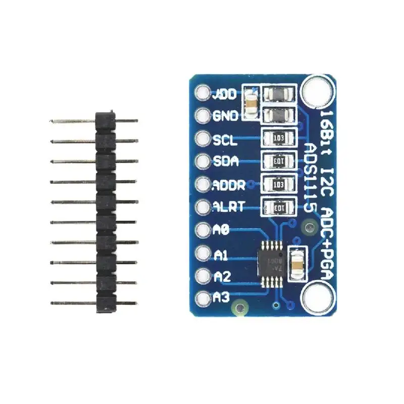 

ADS1115 ADC Analog-to-Digital Converter Module with Programmable Gain Amplifier 16 Bit I2C 2.0V To 5.5V for Arduino Raspberry Pi