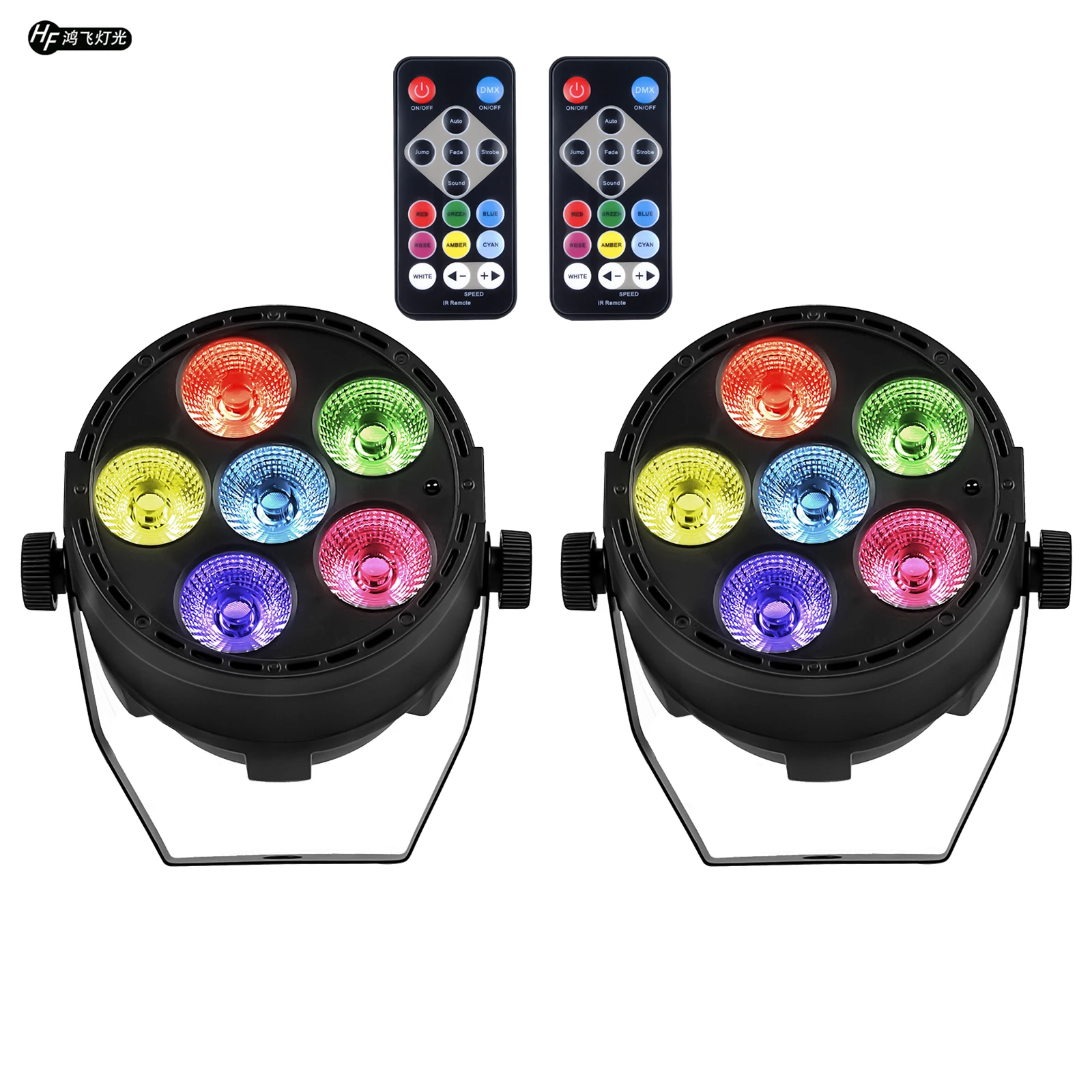 2 pcs / lot 6x12w RGBW Full Color 4in1 mini Par Light Stage DJ Strobe Light With Remot