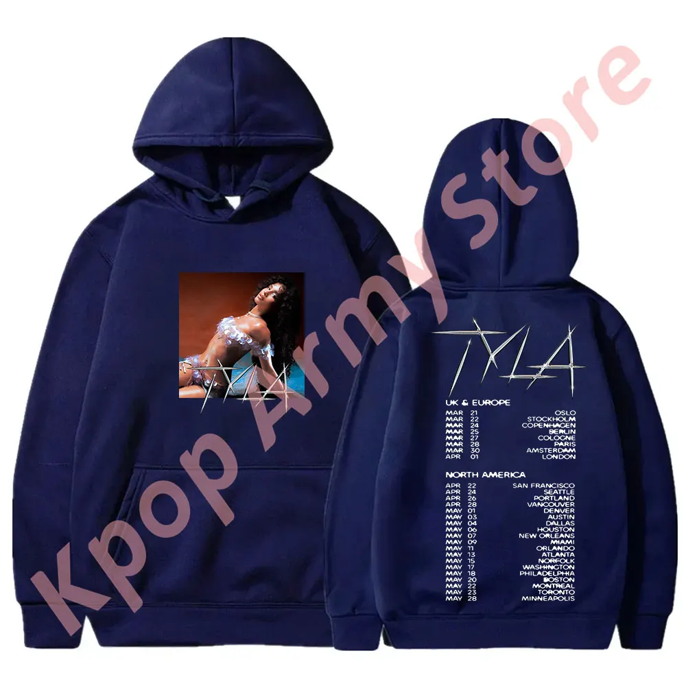 Толстовки Tyla 2024 Tour Merch, новые женские и мужские модные повседневные пуловеры для косплея