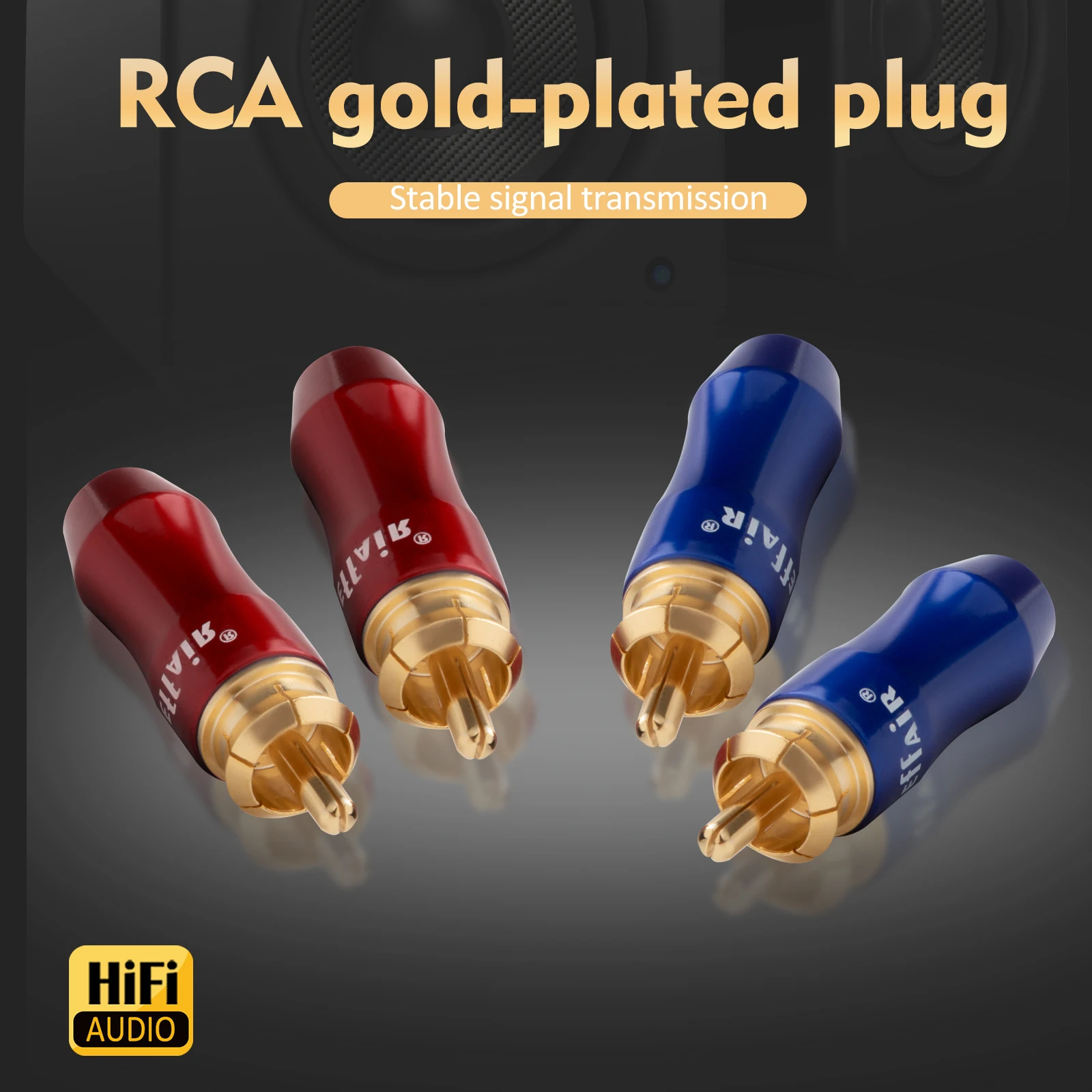 

Preffair New arrival Gold Plated RCA Connector RCA male plug adapter Video/Audio Wire Connector Blue&Red R1705