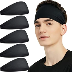 Esportes headbands cor sólida elástico antiderrapante secagem rápida treino de fitness yoga unisex hairband sweatband bandana acessórios para o cabelo