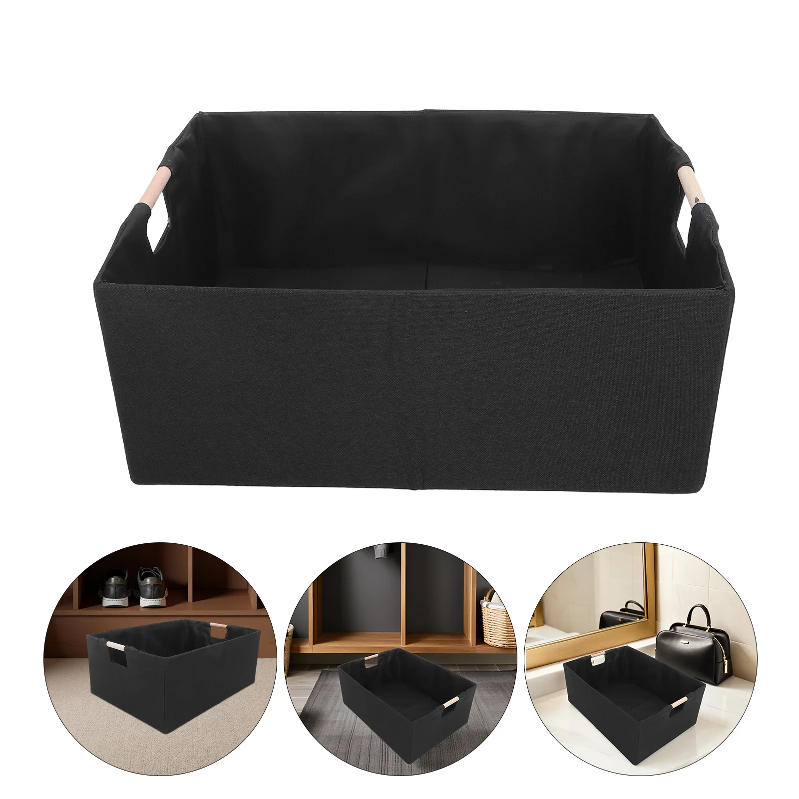 

2Pcs Folding Fabric Storage Box 16.51x12.18x6.68in with Handle Space-Saving Wardrobe Organizer for Closet Shelf Clothes Storage