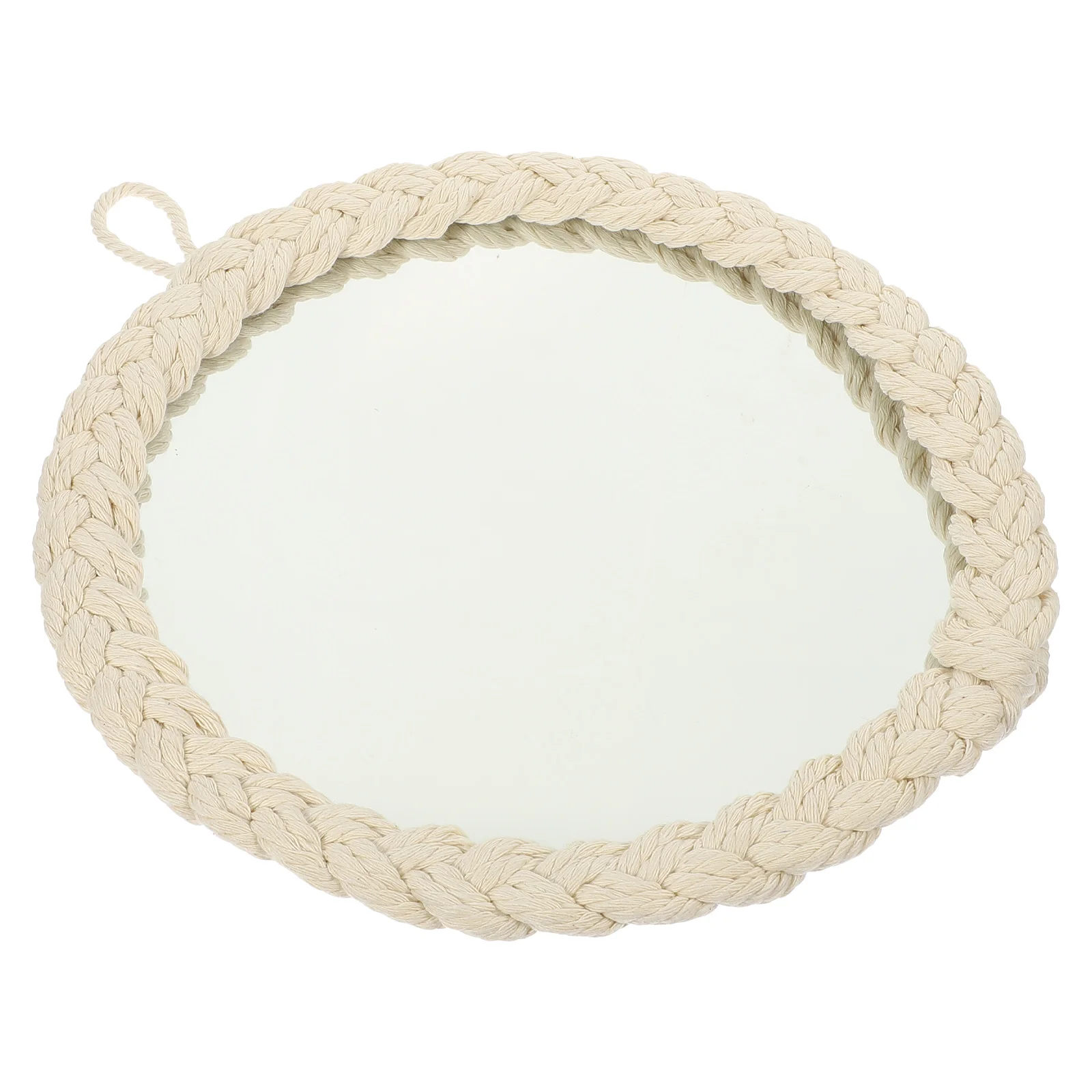 

Boho Macrame Cotton Rope Decorative Hanging Woven Tapestry Mirror Bedroom Home Wall Decor Round Mirror For Living Room Hotel
