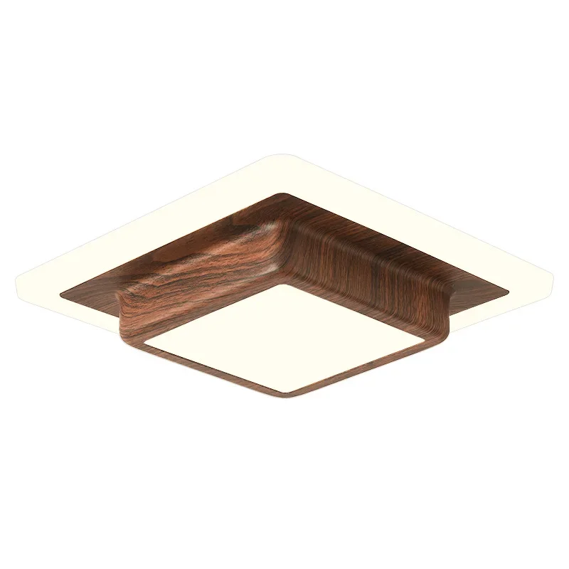 Vintage Walnut Mid Century Modern Ceiling Light Flush Mount Wooden Indoor Lighting for Hallway Entrance Balcony LED Ceiling Ligh