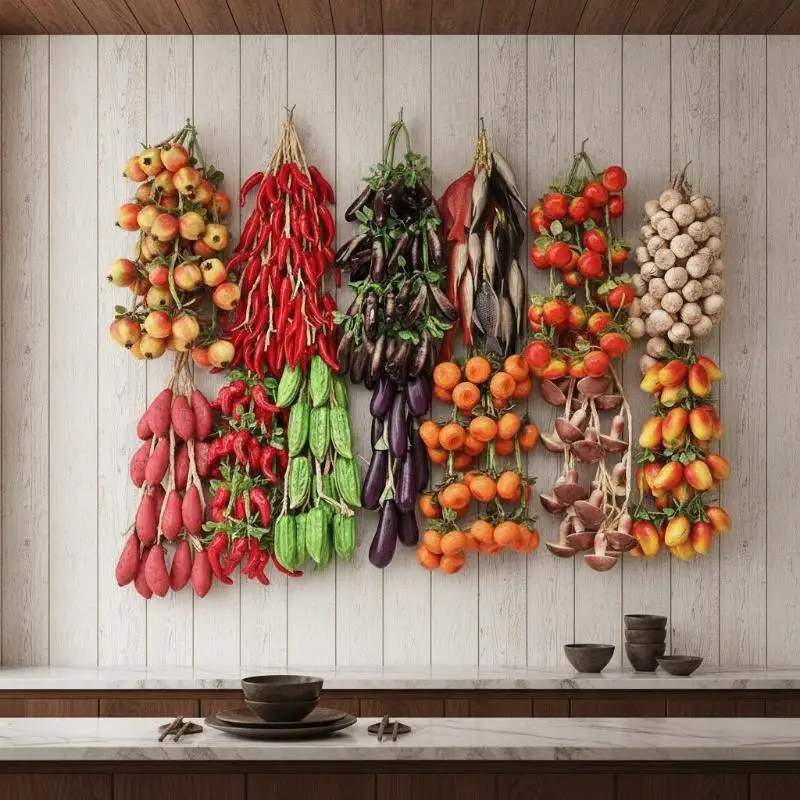 1 Bündel künstliche Chilischoten als Deko-Objekt für Fotografie, Heimpartys und Wanddekoration – Detail 1