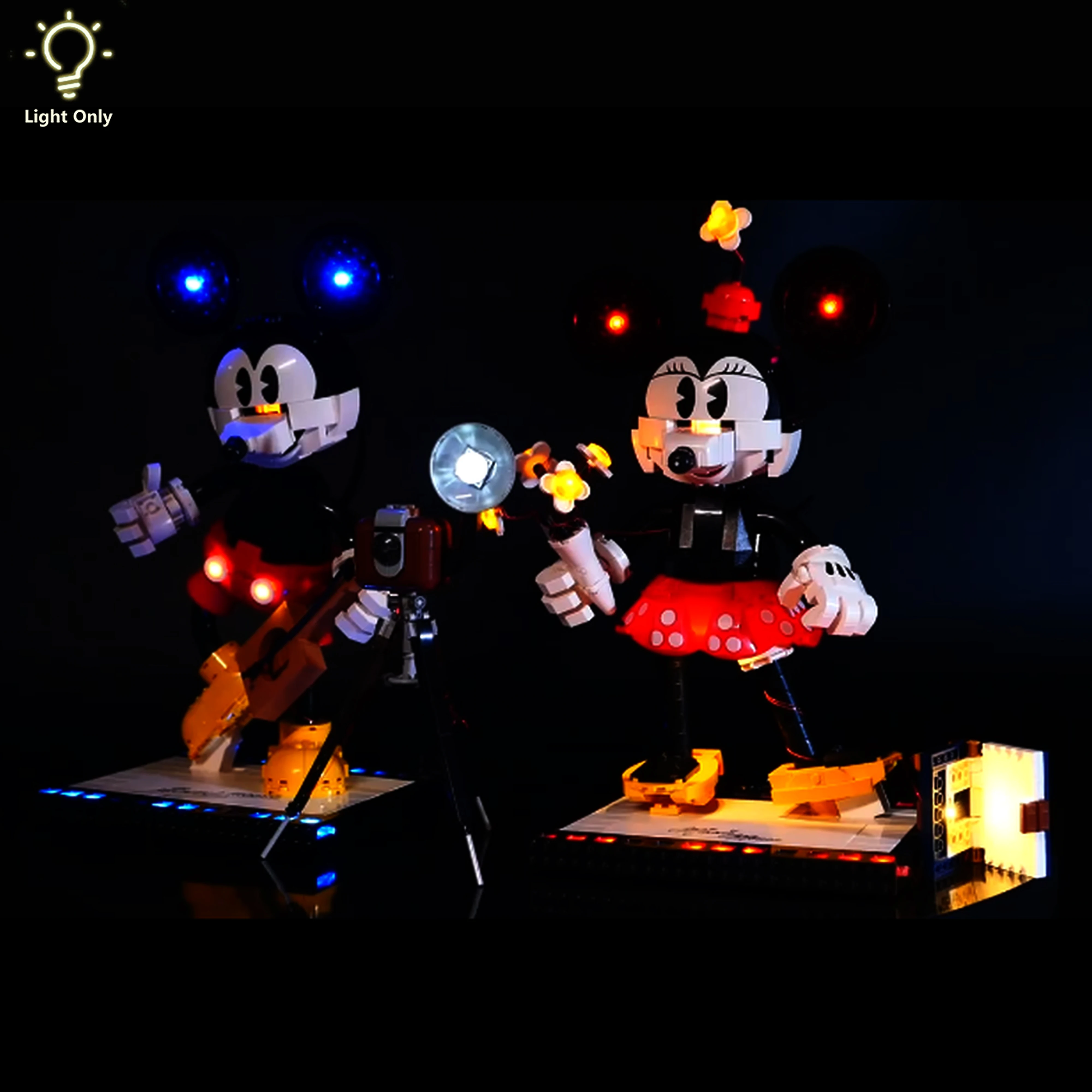 LED照明キット 43179 クラシックカートゥーンマウスキャラクタービルディングブロックモデル装飾ライトセットと互換性あり（ライトのみ）