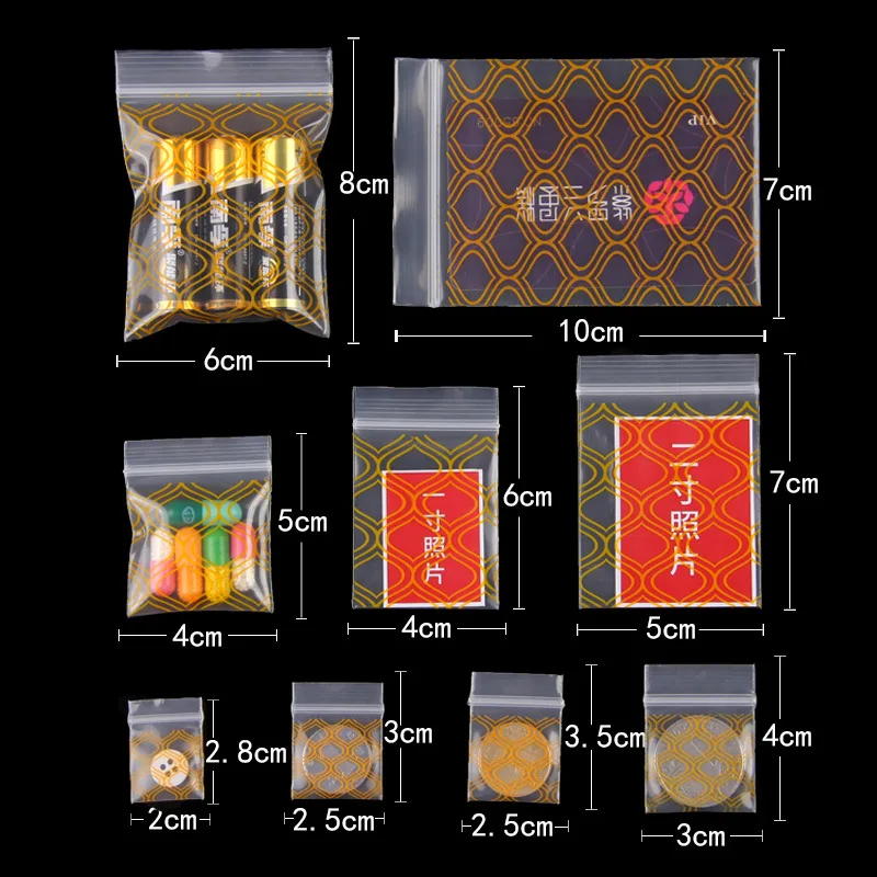 TETP 100 stücke Mini Ziplock Taschen Mit Muster Für Home Reise Schmuck Halskette Ohrring Ring Zubehör Verpackung Lagerung Veranstalter