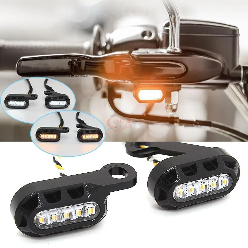 New Motorcycle LED Turn Signal Indicators Amber Running Lights Mini Lamp For Harley Davidson Sportster XL 1200 883 72 48 2004-22