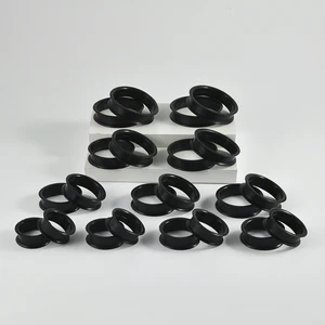 PASANG-Hitam Silikon Fleksibel Penyumbat Telinga Terowongan Ukuran Besar Expander Berkobar Ganda Pengukur Telinga Berongga Tindik Expander Cuping Telinga 10 pengukur hitam penjualan terbaik - №