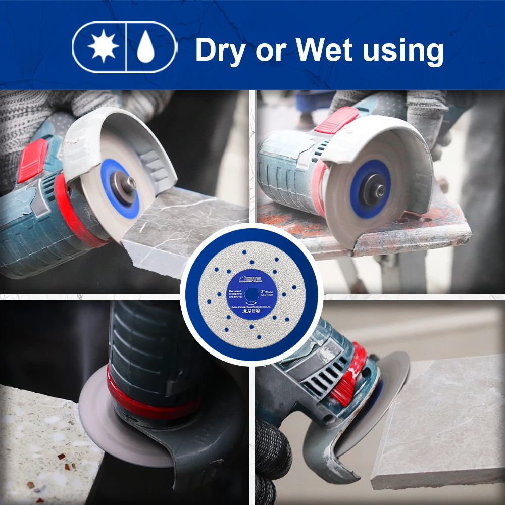 SHDIATOOL Dia75mm Rock Grinding Cutting Disc Ultra-Thin Saw Blade Marble Porcelain Tile Glass Cutter Mini 3Inch Multi Hole Plate