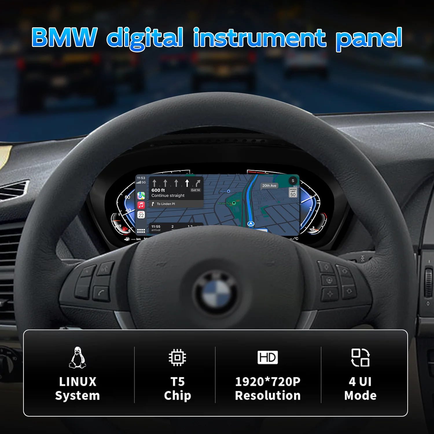 E70 E71 Dashboard Displayer Digital Cluster Instrument Speedometer Wireless CarPlay X5 X6