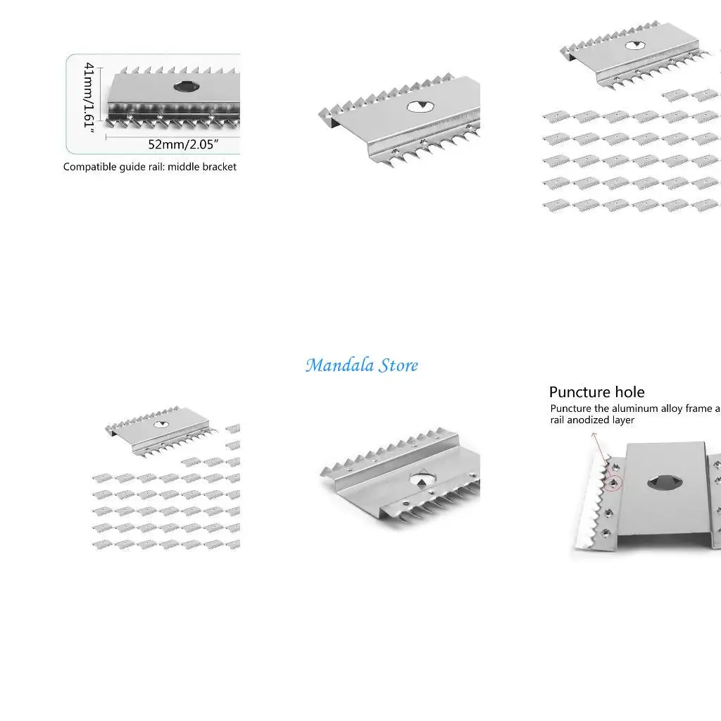 

U2JC 50x Stainless Steel Grounding Conductive Sheet Solar Panel Cable Clamp Washer