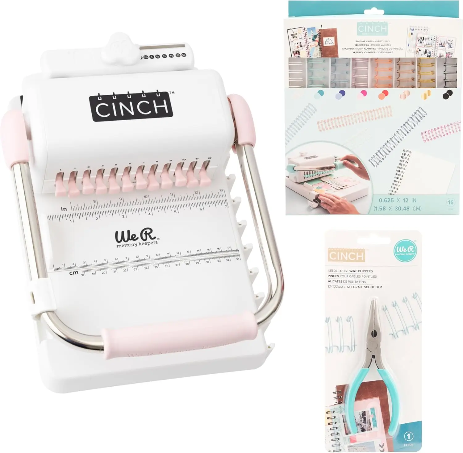 

Square Hole Book Binding Machine with 16 Binding Wires & Cutter, DIY Album Punch Tool for Scrapbooking, Journals, Documents