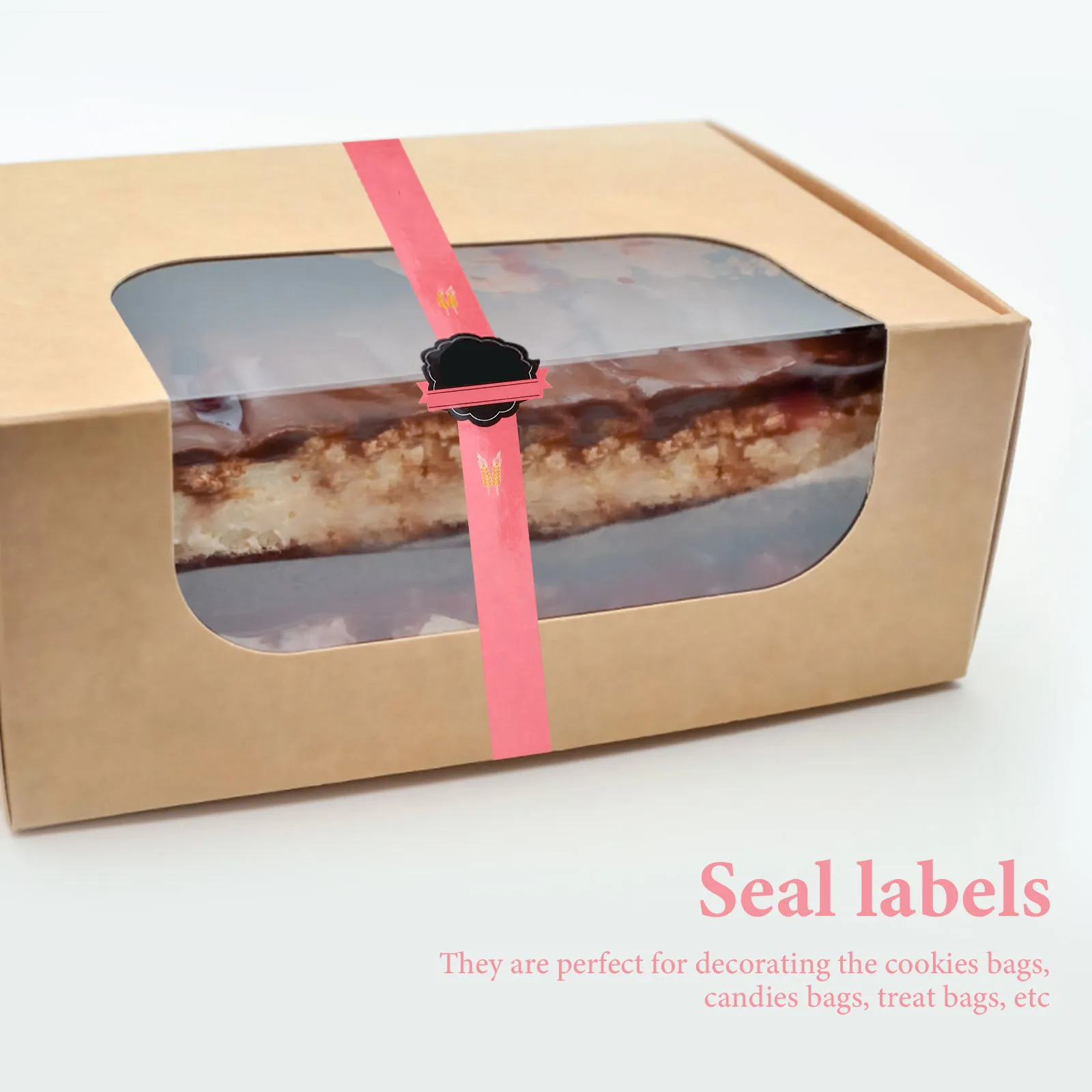 100Pcs Smooth Surface Sealing Stickers Decorative Bakery Labels Self Adhesive for Gift Packaging Cake Box Seal